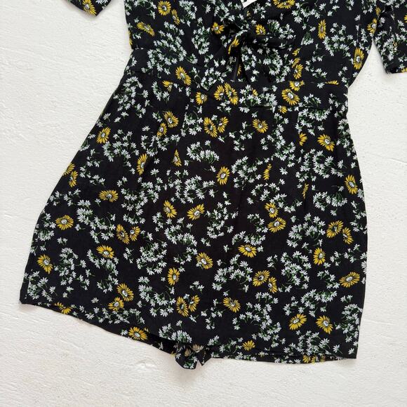 Free People Sunflower Jinx Tie Front Romper Dress, Size Small - Picture 3 of 6
